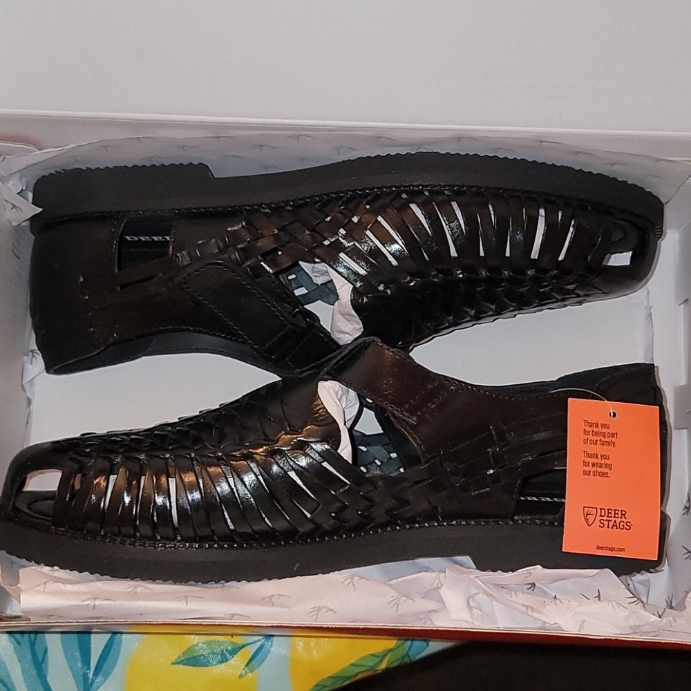 Men's Deer Stags Black Huarache Sandals